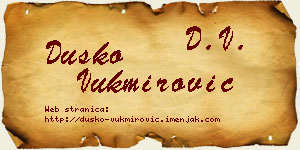 Duško Vukmirović vizit kartica